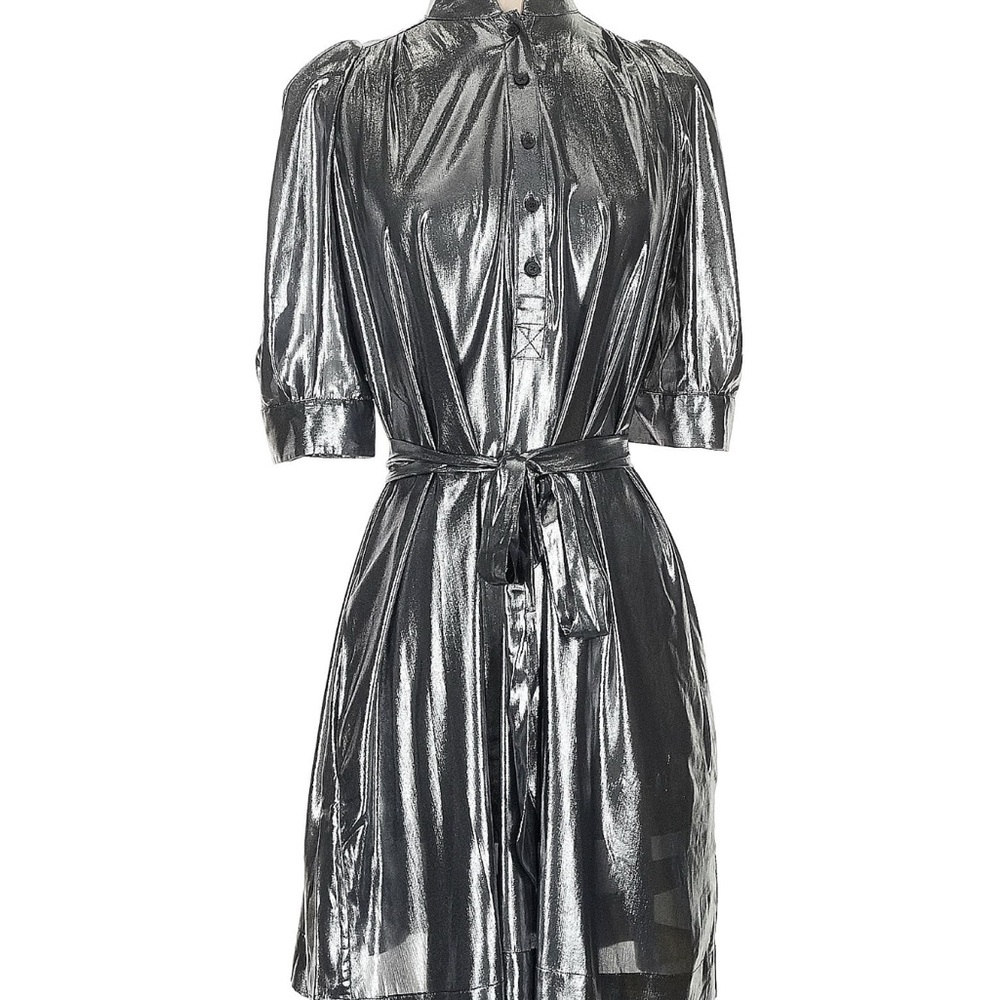 Zadig & Voltaire Shimmering Silver Mini Dress 🩶